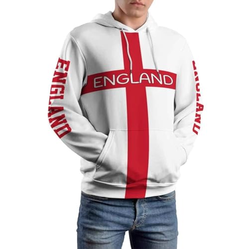 GONMFKM England Flag Print Hoodie Men Women Pullover Sweatshirt Long Sleeves Sweatshirts For Adult Causal Fashion Oversized Men Women Rugby Hip Hop Hoody M