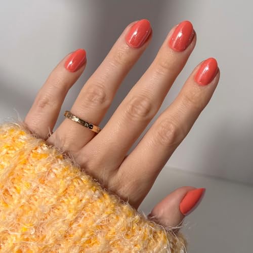Glamnetic Press On Nails, Short Oval Glazed, Fake Nails 30pc Nail Kit