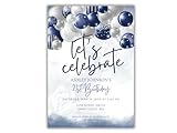 Personalized Birthday Party Invitation | 5x7 Digital or Printed | Elegant Blue & Silver Balloon Theme