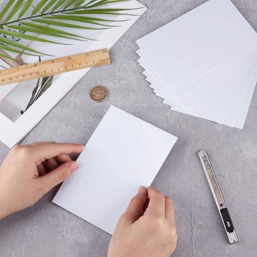 Image of OLYCRAFT 12 Sheets White ABS Plastic Sheet 5.9x3.9 Inch ABS Plastic Panel 0.5mm Thick Hard Plastic Sheet Polystyrene Flexible Plastic Board Sheet for Building Model Material Supplies