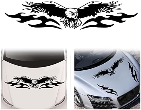 Flying Eagle Graphics Car Hood Sticker Universal Car Auto Body Sticker Self-Adhesive Vinyl Sticker, Black