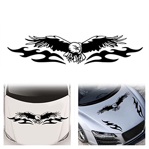 Flying Eagle Graphics Car Hood Sticker Universal Car Auto Body Sticker Self-Adhesive Vinyl Sticker, Black #TOP3