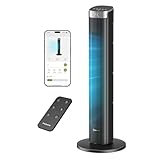 Pureborne 36" Smart Tower Fan with Remote, App & Touch Control, Silent Tower Fans for Sleeping Capable of 25ft/s, LED Display, 90° Oscillating Tower Fan for Bedroom & Office, 12-Hour Timer, Black