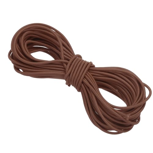 PATIKIL Bungee Cord Elastic Cord Heavy Stretch String Rope 3/32" 11 Yards(2.5mm x 10m) Light Brown for Crafting DIY Sewing Hook Straps Camping Tie Down Strap