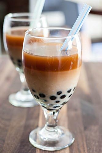 Miniatura 5 de ALINK 100 pajitas Boba a rayas + 100 pajitas Boba de plástico