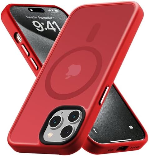 Tigowos Magnetic for iPhone 15 Pro Max Case, Red