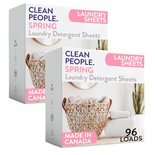 The Clean People Laundry Detergent Sheets - Laundry Soap - Ultra Concentrated, Recyclable Packaging, Stain Fighting - Spring Scent, 192 Pack