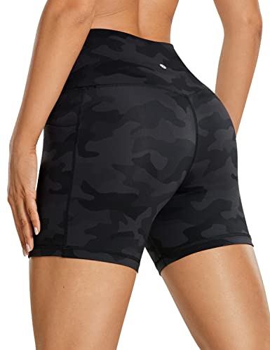 Image of CRZ YOGA Biker Shorts Pockets 5 inch | Naked Feeling, Sleek, Decent Compression, Yoga, High Waisted, for Women