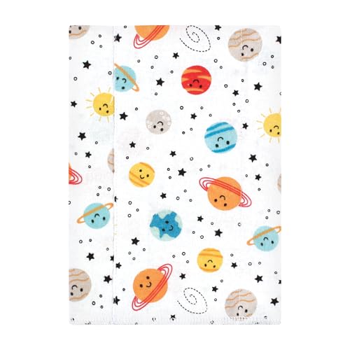 Image of Luvable Friends Hudson Baby Flannel Burp Cloths 7pk, Planets