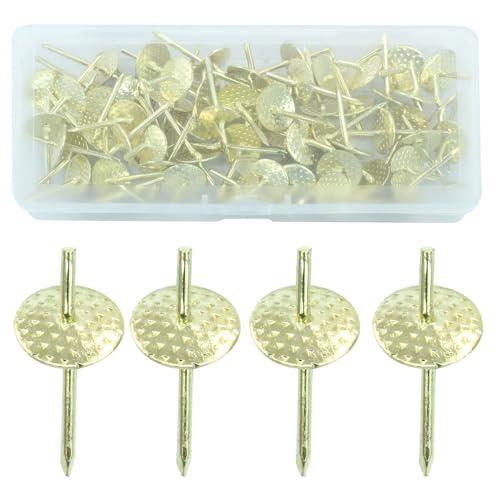 Image of Waziaqoc Picture Hangers for Drywall, 60Pcs, Golden | One Step Hangers, 20lbs Capacity, Nails Iron Alloy, For Wooden Clock, Mirror, Photo Frame