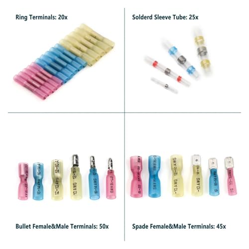 Kit de 150 connecteurs thermorétractables bout à bout pour câbles électriques - 3