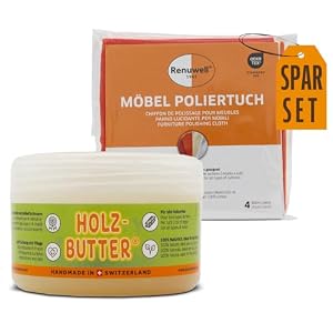 Renuwell Holz Butter & Möbel-Poliertuch Sparset