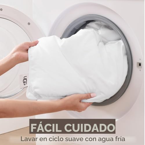 Edredón UGG Aimee Full Queen blanco de microfibra acolchado 90x92 8