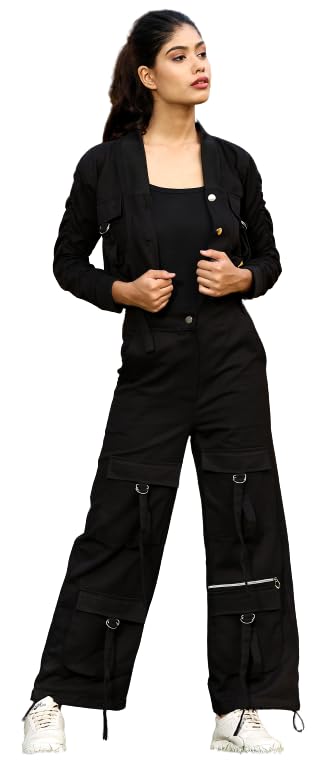 ameeha Two Piece Outfits Dress Jacket and Cargo Pants Set for Girls' & Women's-picture-14