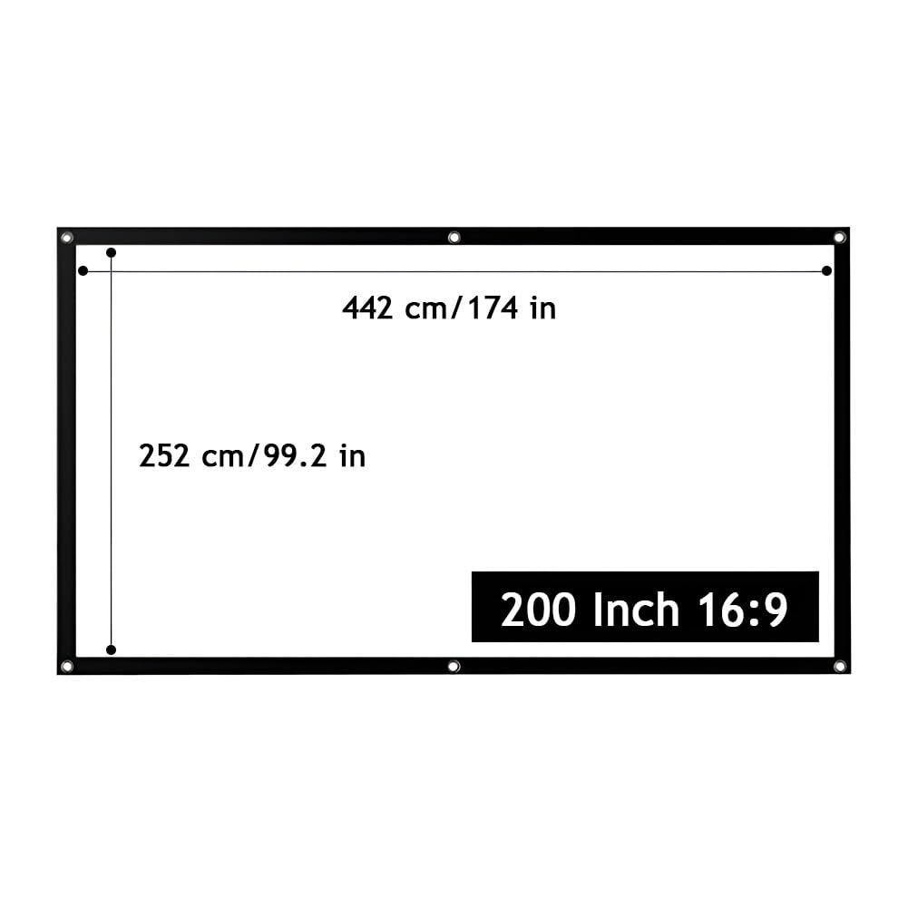 Schermo per Proiettore Pieghevole Portatile da 300 Pollici 16:9 Telo Proiettore 4k HD Anti Rughe, Supporta la Proiezione su Doppia Faccia(200 Inch)