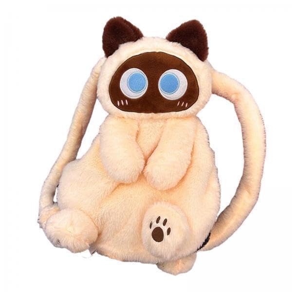 merishopp 2xCute Plush Animal Cat Backpack Fashion Schoolbag for Adults Teens College-picture-10