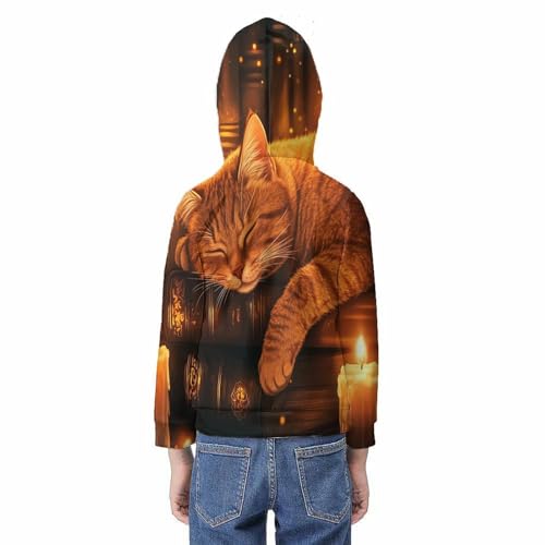 Sweat à capuche haut de gamme imprimé chat 3D premium 9-11 ans - 6