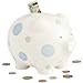Beginnings by Enesco Big Polka Dot Piggy Bank, 7 inches, Blue
