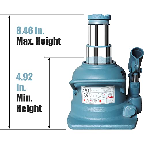 Big Red 10 Ton (20,000 Lbs) Torin Double Ram Low Profile Welded Hydraulic Car Bottle Jack For Auto Repair And House Lift, Blue, Ath810002R #TOP1