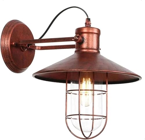Aplique de pared exterior bronce rojo farol exterior impermeable para porche lujo
