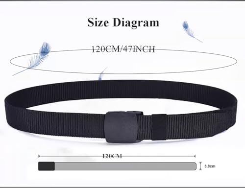 Tactical Nylon Belts for Men, Work Belt Adjustable Slide Plastic Buckle Web Canvas Belt for Outdoor, Airport friendly4
