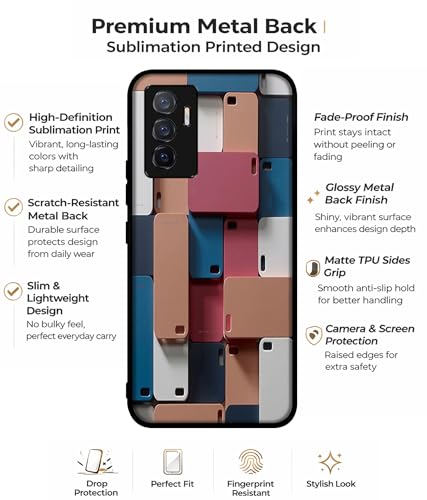 Image of Mobile Cover Design Premium 2D Printed Metal Back Case Cover for Vivo V23E 5G / Y75 4G