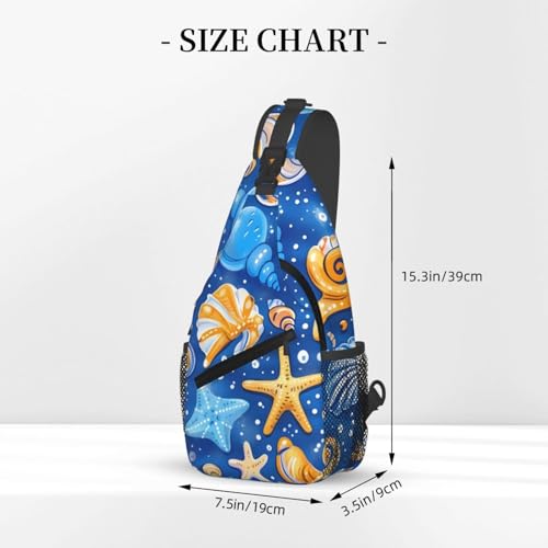 Mochila tipo sling con diseño de estrella de mar para hombre y mujer miniatura 3