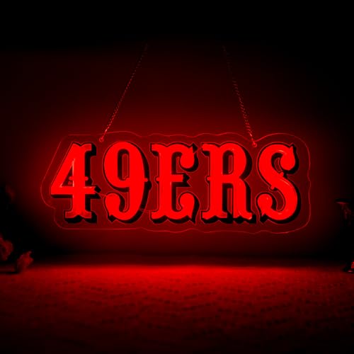 Gaming Neon Sign for Man Cave 49_ers Lighted Signs for Game Room Wall Decor for Boys Room Size 16.5 x 6.3in flower not included