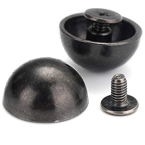 Yoranyo 20 Sets 15X8Mm Dome Spikes And Studs 19/32" Handbag Feet Gun Metal Round Spikes Screw Back Studs And Spikes For Clothing Shoes Leather Craft Belts Bags Accessories With Installation Tool #TOP2