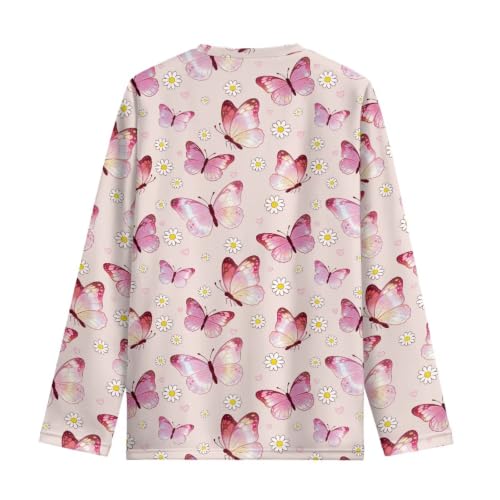 Image of WELLFLYHOM Long Sleeve T-Shirt for Boys Girls 3-16 Years Old Tee Tops Crewneck Pullover Shirts Fall Outfits