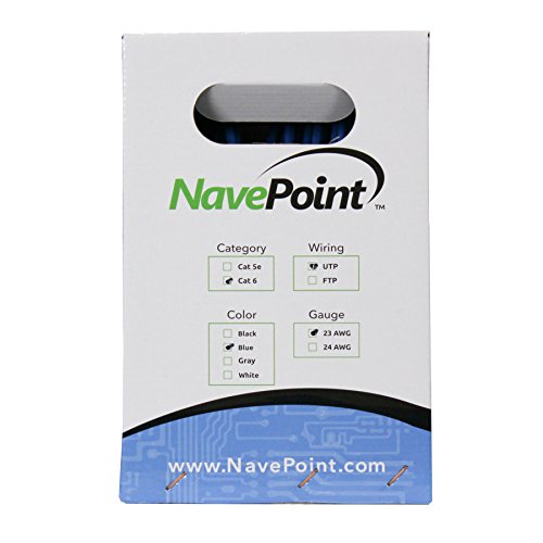 Image of NavePoint CAT6 Ethernet Cable - CCA Bulk CAT6 Cable 250ft Ethernet Cable, 550MHz, 23AWG 4 Pair, Unshielded Twisted Pair (UTP), Solid Blue