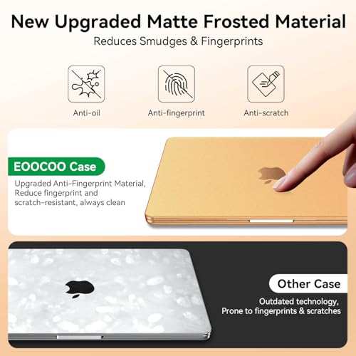 Image of EooCoo Compatible with Apple MacBook Air 13 inch Case M5 M4 M3 M2 2026 2025-2022, Ultra-Thin Cover for Mac Air 13.6 inch A3449 A3240 A3113 A2681, Matte Laptop Plastic Hard Shell Cover-Frost Cosmic Orange