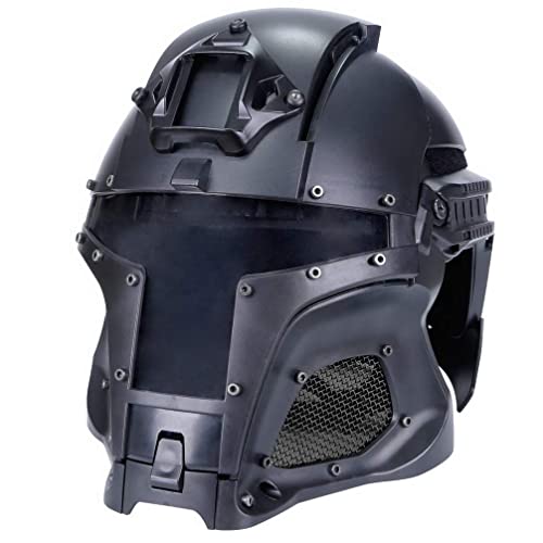 Cosplay Airsoft Full Face Head Helmet Tactical Sorta-Kinda Mandalorian/Boba Fett/Galac-Tac Style Helmet With Exchangable Lens(Black) #TOP1