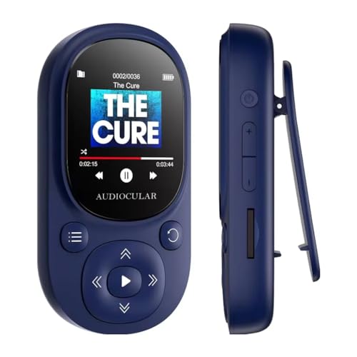 Image of AUDIOCULAR M11 16GB MP3 Digital Player with Clip, Portable Bluetooth Music Player Support Upto128GB External Storage, Pedometer, FM Radio, Voice Recorder, E-Book, Stopwatch (16GB - Blue)