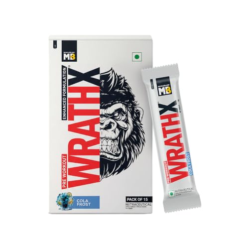 Image of MuscleBlaze Pre Workout WrathX Powder, Cola Frost, 270g, 15 Servings | Fully Loaded, Crash Free with Caffeine, Citrulline and Beta Alanine | Trustified Certified | Built for Athletes - Dope Free