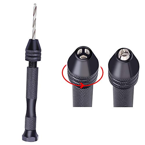 WOMGF Handbohrer Mini Bohrmaschine Pin Vise mit 14 Handbohr Spiralbohrer 0.5-3.0mm Precision Handbohrer Bit for Hand Drill, Jewellery, Model Making(Verpackung MEHRWEG)