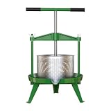SQUEEZE master 9L Spindel Obstpresse Apfelpresse Fruchtpresse aus Edelstahl mit T-Griff für Selbst Gemachten Natürlichen Saft, Traube, Beere, Apfel, Fruchtpresse Weinpresse Grün