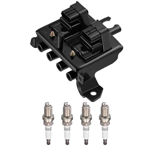 Image of 1-Pack UF343 Ignition Coils & 4-Pack 2647 Spark Plugs Kit Compatible with Mazda Miata 1999-2000, 1.8L L4 - Replaces BP4W1810X BP4W1810XA BP4W1810XB & more