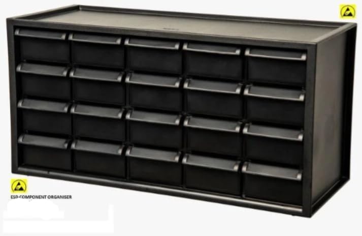 Image of PBSS Conductive Component Organiser with 25 Small Drawers, ESD-Safe Storage Box for Electronics, Hardware, and Small Parts