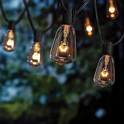 Goothy 10Ft Outdoor Patio String Lights,ST38 Edison Style Bulb String Lights Garden/Backyard Party/Wedding Outdoor String Lights(Plus 1 Extra Bulbs)-White