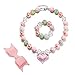 vcmart Gilitter Chunky Bubblegum Beads Girls Necklace & Bracelet & Hairpin Set with Gift Box