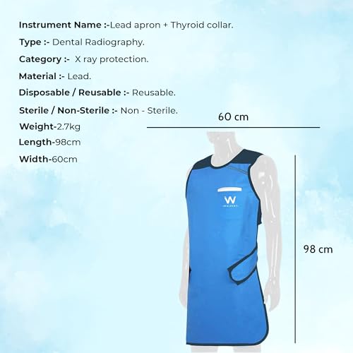Image of WALDENT X Ray Lead Apron for Radiation Protection - 0.35mm Lead Equivalency - BARC Certified Shielding - Durable Comfortable Lightweight Design, Ideal for Dental Medical Radiology Imaging Procedures