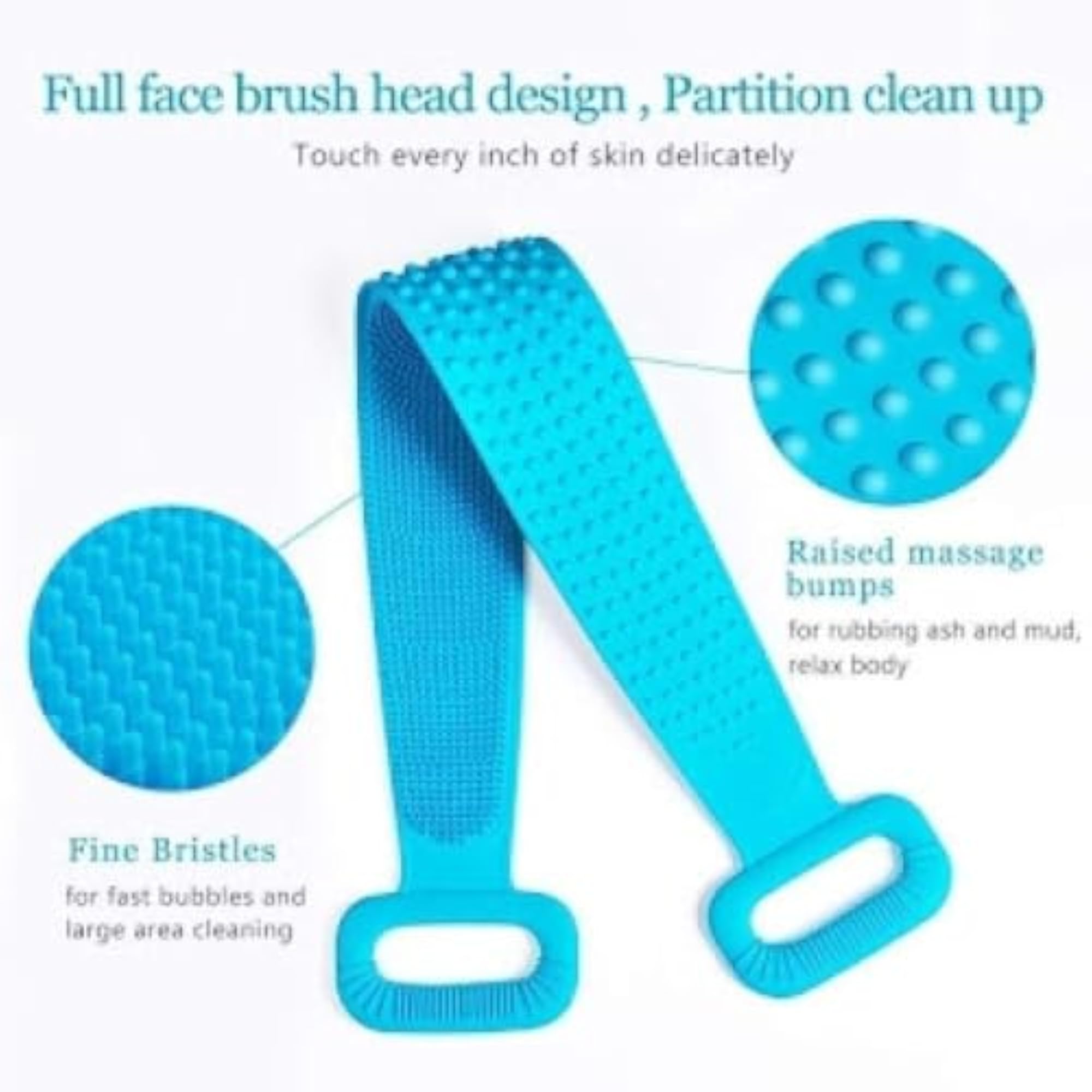 Silicone Back Scrubber Belt for Bath, Pack of 2