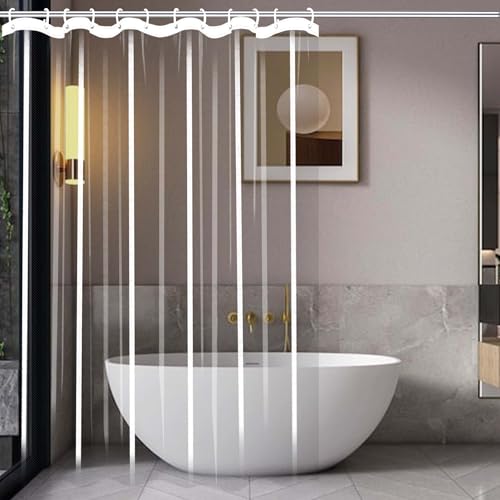 Rideau de douche imperméable grand format transparent anti-moisissure PEVA