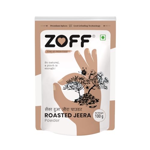 Image of ZOFF Roasted Jeera Powder - Bhuna Jeera Powder - Roasted Cumin Powder - Pure & Natural Jeera Masala - Aromatic Organic Cumin Powder for Cooking & Seasoning - Net Weight 100g