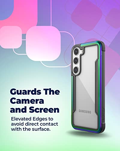 Image of X-Doria RAPTIC Galaxy S23 Plus Case, Shield (Anodized Aluminum, TPU & Polycarbonate) Protection Case /Cover Designed for Galaxy S23 Plus /Galaxy S23+ (6.6 -Inch) (2023) - Iridescent