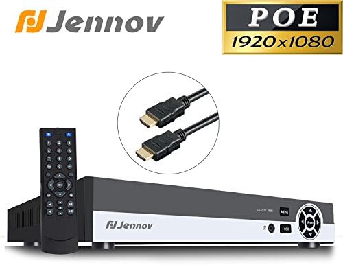 Jennov 8CH 2MP POE (Power Over Ethernet) Network Video Recorder Security NVR System H.264 Onvif HDMI Home Video Surveillance For POE IP Camera