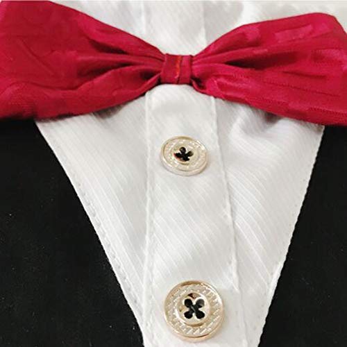 Feimax Dog Bandana Pet Triangle Bibs Scarfs Reversible Adjustable Collar Gentleman Bow Tie Suit Novelty Bandanas Dogs Neckerchief Fashion Wedding Dress Kerchief For Puppy And Cat (Red) #TOP2