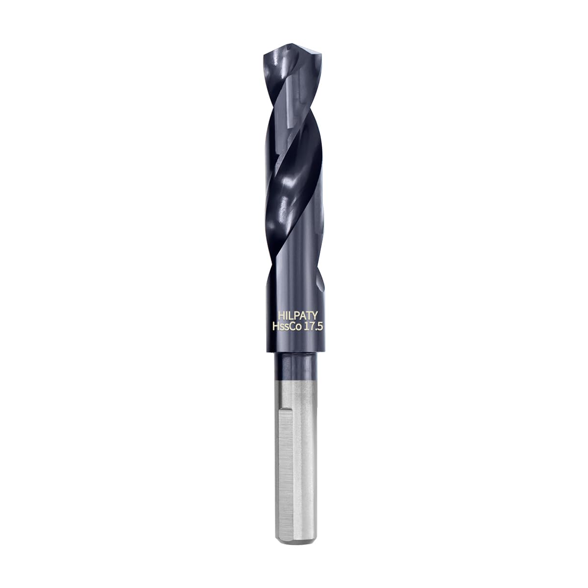 HILPATY Cobalt Drill Bit 17.5mm, M35 HSS AlTiN Coating Reduced Shank Drill Bit for Metal, Stainless Steel, Aluminium, Alloy, Wood, Plastic, Non-Ferrous Etc.