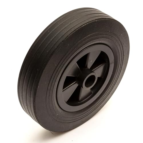Jockey Wheel 200x50 Solid Rubber Tyre 8 Inch Black 20mm Bore Fits Trailer 200 x 50 mm / 8x2 Inch